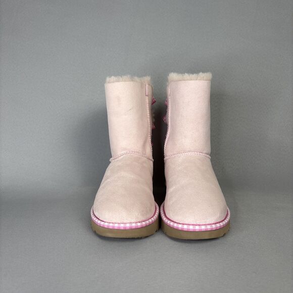 Women's UGG Boots Bailey Bow Gingham Seashell Pink Sz 7 Coquette 1101669 RARE! - Picture 7 of 16